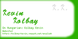 kevin kolbay business card